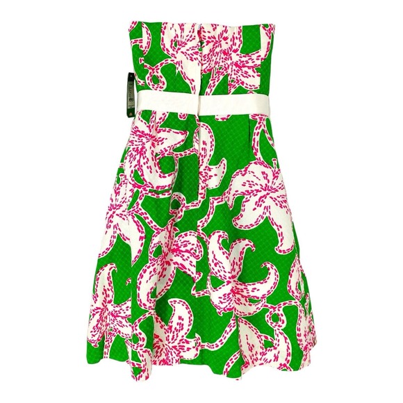 NEW $228 LILLY PULITZER Amberly Twinkle Floral Pink Pattern Strapless Dress Sz 2 - Picture 11 of 16